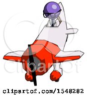 Poster, Art Print Of Purple Doctor Scientist Man In Geebee Stunt Plane Descending Front Angle View