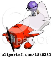 Poster, Art Print Of Purple Doctor Scientist Man In Geebee Stunt Plane Descending View