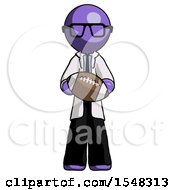 Poster, Art Print Of Purple Doctor Scientist Man Giving Football To You