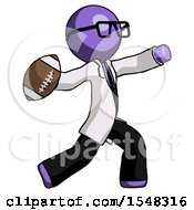 Poster, Art Print Of Purple Doctor Scientist Man Throwing Football