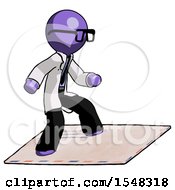 Poster, Art Print Of Purple Doctor Scientist Man On Postage Envelope Surfing