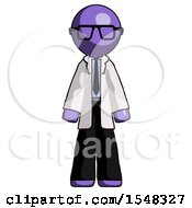 Purple Doctor Scientist Man Standing Facing Forward