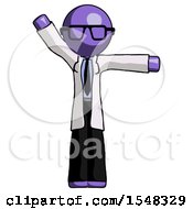 Poster, Art Print Of Purple Doctor Scientist Man Directing Traffic Right