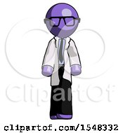 Poster, Art Print Of Purple Doctor Scientist Man Walking Front View