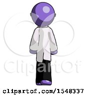 Poster, Art Print Of Purple Doctor Scientist Man Walking Away Back View