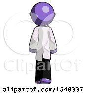 Purple Doctor Scientist Man Walking Away Back View