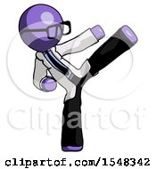 Poster, Art Print Of Purple Doctor Scientist Man Ninja Kick Right