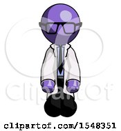 Purple Doctor Scientist Man Kneeling Front Pose