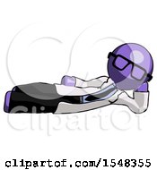 Poster, Art Print Of Purple Doctor Scientist Man Reclined On Side