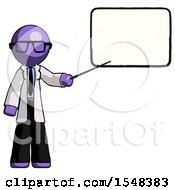 Poster, Art Print Of Purple Doctor Scientist Man Giving Presentation In Front Of Dry-Erase Board