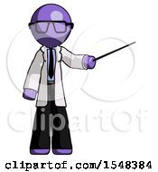 Poster, Art Print Of Purple Doctor Scientist Man Teacher Or Conductor With Stick Or Baton Directing