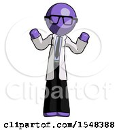 Poster, Art Print Of Purple Doctor Scientist Man Shrugging Confused