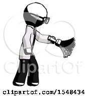 Poster, Art Print Of Ink Doctor Scientist Man Dusting With Feather Duster Downwards