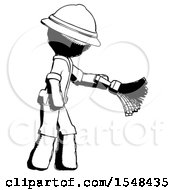 Poster, Art Print Of Ink Explorer Ranger Man Dusting With Feather Duster Downwards
