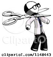 Poster, Art Print Of Ink Doctor Scientist Man Scissor Beheading Office Worker Execution