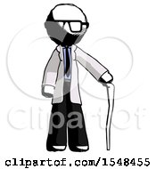 Poster, Art Print Of Ink Doctor Scientist Man Standing With Hiking Stick