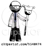Poster, Art Print Of Ink Doctor Scientist Man Holding Jester Staff