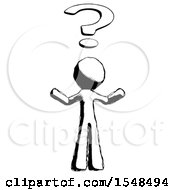 Poster, Art Print Of Ink Design Mascot Man With Question Mark Above Head Confused