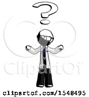 Poster, Art Print Of Ink Doctor Scientist Man With Question Mark Above Head Confused