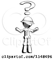 Poster, Art Print Of Ink Explorer Ranger Man With Question Mark Above Head Confused