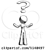 Poster, Art Print Of Ink Design Mascot Woman Question Mark Above Head Confused