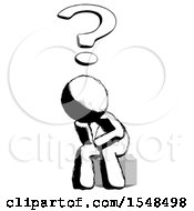 Poster, Art Print Of Ink Design Mascot Man Thinker Question Mark Concept