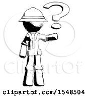 Poster, Art Print Of Ink Explorer Ranger Man Holding Question Mark To Right