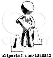 Ink Design Mascot Woman Holding A Traffic Cone