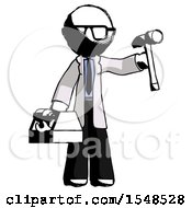 Poster, Art Print Of Ink Doctor Scientist Man Holding Tools And Toolchest Ready To Work