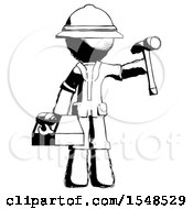 Poster, Art Print Of Ink Explorer Ranger Man Holding Tools And Toolchest Ready To Work