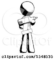 Ink Design Mascot Man Holding Large Drill