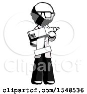 Ink Doctor Scientist Man Holding Large Drill