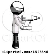 Ink Doctor Scientist Man Using Drill Drilling Something On Right Side