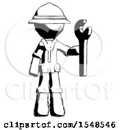 Poster, Art Print Of Ink Explorer Ranger Man Holding Wrench Ready To Repair Or Work