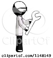 Poster, Art Print Of Ink Doctor Scientist Man Using Wrench Adjusting Something To Right