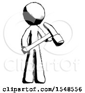 Ink Design Mascot Man Holding Hammer Ready To Work