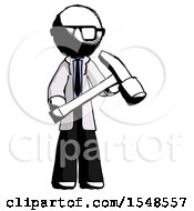 Poster, Art Print Of Ink Doctor Scientist Man Holding Hammer Ready To Work