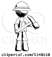 Poster, Art Print Of Ink Explorer Ranger Man Holding Hammer Ready To Work