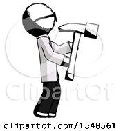 Poster, Art Print Of Ink Doctor Scientist Man Hammering Something On The Right