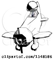 Poster, Art Print Of Ink Doctor Scientist Man In Geebee Stunt Plane Descending Front Angle View