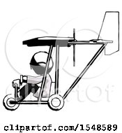 Poster, Art Print Of Ink Doctor Scientist Man In Ultralight Aircraft Side View