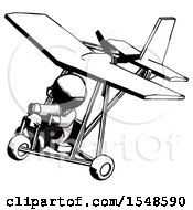 Poster, Art Print Of Ink Doctor Scientist Man In Ultralight Aircraft Top Side View