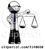 Poster, Art Print Of Ink Doctor Scientist Man Holding Scales Of Justice
