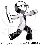Poster, Art Print Of Ink Doctor Scientist Man Throwing Dynamite