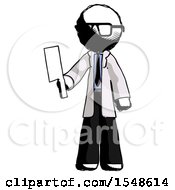 Poster, Art Print Of Ink Doctor Scientist Man Holding Meat Cleaver