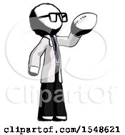 Poster, Art Print Of Ink Doctor Scientist Man Holding Football Up