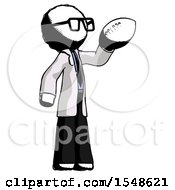 Ink Doctor Scientist Man Holding Football Up