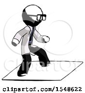 Poster, Art Print Of Ink Doctor Scientist Man On Postage Envelope Surfing