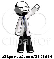 Ink Doctor Scientist Man Waving Emphatically With Left Arm