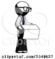 Ink Doctor Scientist Man Holding Package To Send Or Recieve In Mail